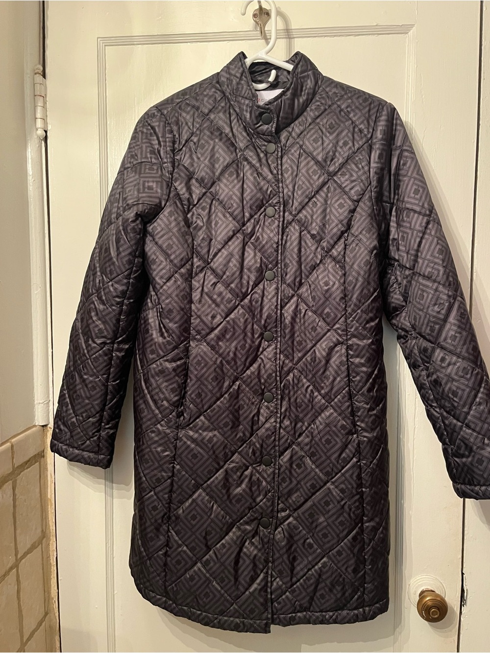 Liz Claiborne Diamond Quilted Long Midweight Jacket Coat